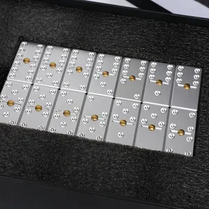 Sonder anfertigung CNC-Bearbeitung Metall Aluminium Doppel 9 Domino Set Domino Brettspiele Set