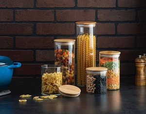 Wholesale Wholesale Airtight <b>Glass</b> Jar Kitchen <b>Container</b> With Lid for <b>Storage</b> Customizable Cylinder Sealed Air Tight - Product Image 5