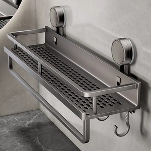 Suministro Exclusivo: Estante de Almacenamiento con Ventosa, Sin Necesidad de Perforación, para Lavabo de Baño - Product Image 3