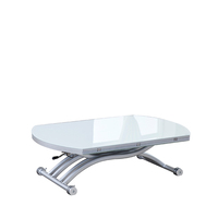 Table basse Convertible à poser sur le dessus, meuble de salon, en verre, extensible, permettant de gagner de l'espace, Table basse, offre spéciale