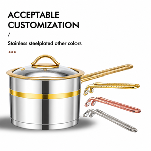 Set di Pentole Antiaderenti in Acciaio <span class=keywords><strong>Inox</strong></span> 5 Pezzi: Padella + Pentola per Zuppa + Pentolino per Latte con Coperchi - Product Image 5