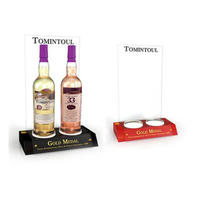 Support de présentation de vin moderne en perspex LED de haute qualité en gros, écologique, avec base pour bar