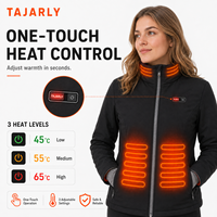 Veste chauffante pour femme TAJARLY avec batterie 15000 mAh, manteau chauffant électrique USB 7,4 V pour la randonnée en plein air et le camping en hiver