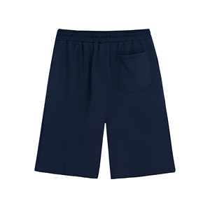 Men's Solid Navy Blue Polyester Bermuda <b>Shorts</b> Mid Waist Drawstring Closure Casual Style Quick Dry <b>Woven</b> Fabric - Product Image 2