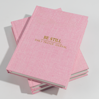 Journal de Prière Quotidien Personnalisé Format A5 à Couverture Rigide en Lin, Planificateur d'Affirmation, de Gratitude et de Soins Personnels, Carnet de Manifestation Imprimé pour la Prière