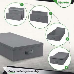 Under Bed <b>Storage</b> With Lids, Large Underbed <b>Storage</b> Containers Clothes, Foldable <b>Stackable</b> <b>Storage</b> <b>Drawer</b> Organizer Bins Box - Product Image 4