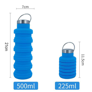 Nouvelle bouteille d'eau en silicone de 500 ml sans BPA, réutilisable, portable, anti-fuite, légère, écologique, bouteille d'eau de sport - Product Image 3