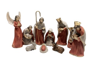 Colección <span class=keywords><strong>de</strong></span> Escenas <span class=keywords><strong>de</strong></span> Natividad Pintadas a Mano, Estatuas <span class=keywords><strong>de</strong></span> la Sagrada Familia, Ángel y <span class=keywords><strong>Reyes</strong></span> Magos, Elegante Regalo Religioso Navideño para el Mantel - Product Image 2