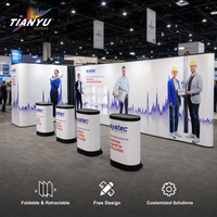 TIANYU Présentoir Pop-Up, Étagère de Présentation de Marchandises, Toile de Fond Graphique, Système Portable de Présentation de Produits pour Salons Professionnels, Affichage de Marque pour le Commerce de Détail
