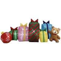 Boîtes cadeaux de Noël gonflables personnalisées, ours de Noël gonflable lumineux pour l'extérieur, décorations de boîtes cadeaux gonflables
