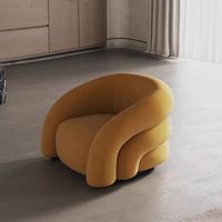 Fauteuils d'Appoint Modernes Fauteuil en Velours Jaune Chambre de Luxe Canapé Simple Paresseux Chaise de Loisirs Meubles Hôtel Salon