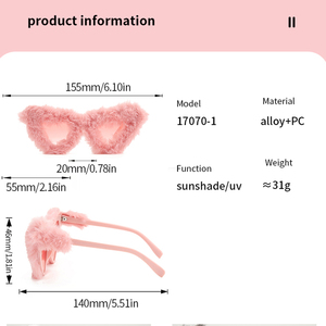 Glazzy Strange New Women Soft Fluffy Shades Sun <strong>Glasses</strong> Female Unique Plush <strong>Party</strong> Sunglasses - Product Image 6