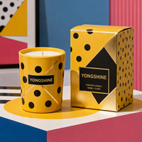 Porte-bougie en verre transparent rond de luxe de 100 ml avec couvercle et boîte cadeau, logo personnalisé, prix d'usine