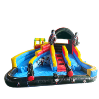 Château Gonflable avec Toboggan Aquatique pour Enfants, Équipement de Divertissement Extérieur, Lit de Rebond Domestique, Château Ludique en PVC