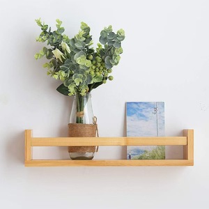 Wall Mounted Wooden <b>Shelf</b> Natural Wood Color Rectangle Countertop Multipurpose Home Decoration Display <b>Rack</b> - Product Image 1