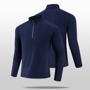 Camiseta ajustada ligera de secado rápido personalizada para hombre, camiseta de entrenamiento activo, camisetas deportivas con media cremallera - Product Image 5