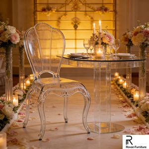 เก้าอี้เรซิ่นใส ดีไซน์ใหม่ล่าสุด สไตล์เจ้าหญิง สำหรับงานแต่งงาน ห้องรับประทานอาหาร และงานเลี้ยง - Product Image 1