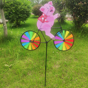 Vente en gros bricolage personnalisé extérieur en plastique tridimensionnel dessin animé animal équitation vélo jardin <span class=keywords><strong>moulin</strong></span> à <span class=keywords><strong>vent</strong></span> décoratif jouets pour enfants - Product Image 4