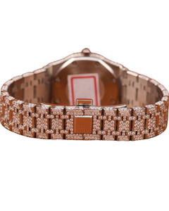 Montre de luxe originale personnalisée, entièrement sertie de diamants, or blanc sur cadran blanc, hip hop, moissanite, diamant, bracelet - Product Image 4