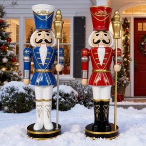 Figurines de Noël en fibre de verre de grande taille pour usage commercial, décorations de Noël d'extérieur, grands ornements de Noël, <span class=keywords><strong>casse</strong></span>-noisettes - Product Image 5