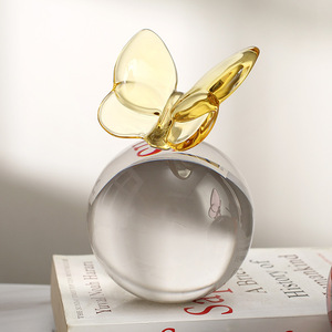 Ai Zhe - Pisapapeles Esférico de Mariposa, Bola de Cristal, Adorno de Forma Geométrica Redonda, Decoración de Oficina, Peso Ligero - Product Image 2
