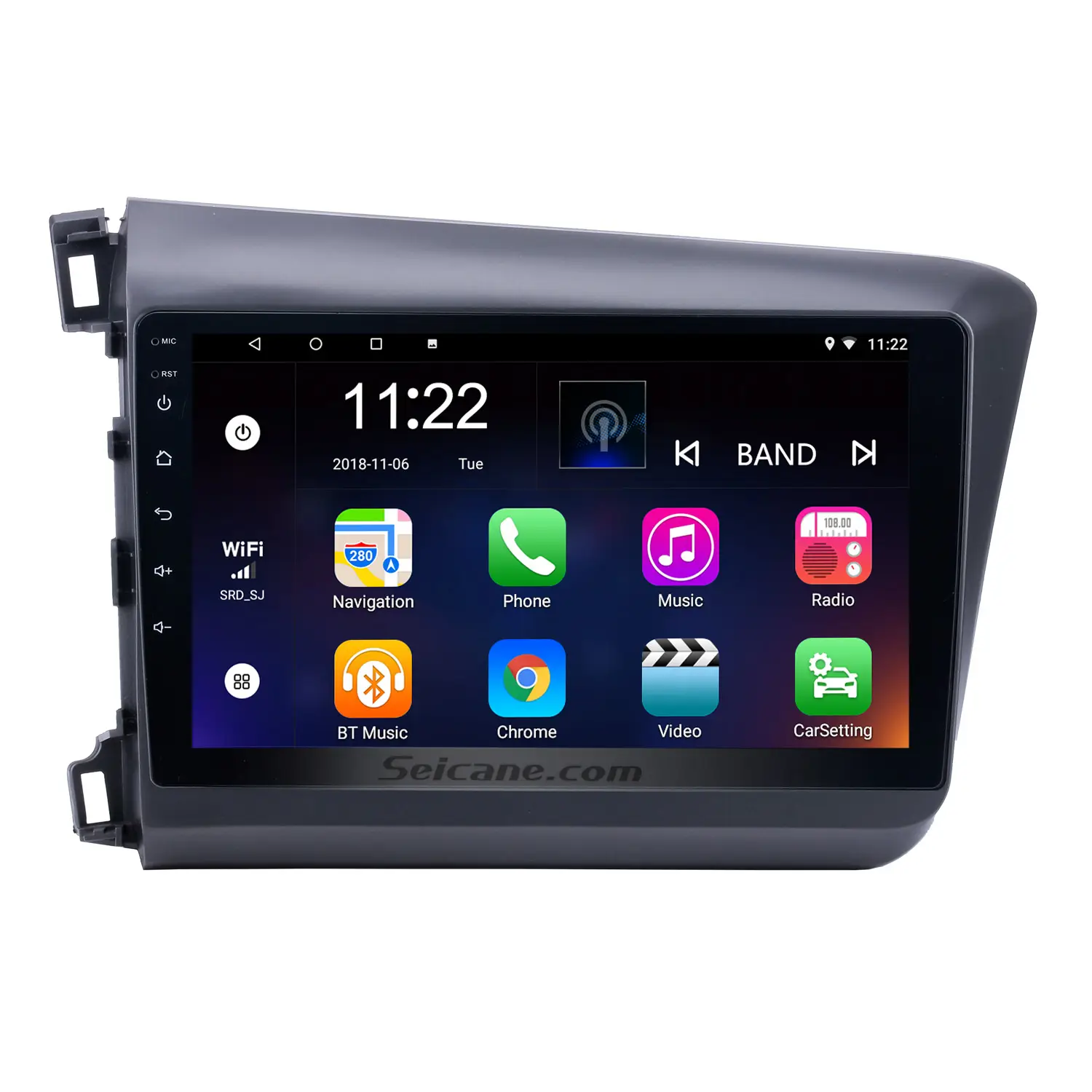 Honda Civic 13.0 LHD için 9 inç Android GPS araç ses sistemi radyo 2012 müzik 3G WiFi ayna bağlantısı ile