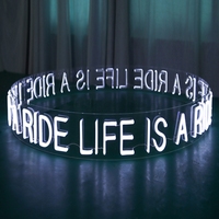 Enseigne néon circulaire suspendue personnalisée, enseigne lumineuse LED en acrylique, signalétique décorative commerciale à fixation au plafond