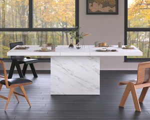 Personalizzato di lusso moderno marmo <span class=keywords><strong>bianco</strong></span> <span class=keywords><strong>tavolo</strong></span> da pranzo in <span class=keywords><strong>legno</strong></span> grande rettangolo sala da pranzo <span class=keywords><strong>tavolo</strong></span> per cucina 4-6 posti - Product Image 3