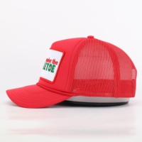 Gorras de camionero de malla de espuma de pico corto de 5 paneles de alta calidad con diseño personalizado de su propio logotipo al por mayor