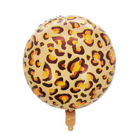 Ballons en aluminium à motif léopard, en forme de nœud, de cœur, d'étoile et de cercle, pour décoration de fête sur le thème de la jungle, vente en gros