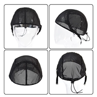 1 pièce Bonnet de perruque en maille noire, avec cordon de serrage 3/4, entièrement ajustable, en Spandex respirant, maintien ferme