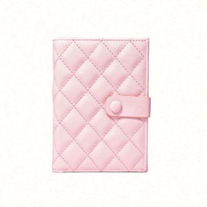 Custom A6 Loose-leaf Journal Cute Kawaii PU Leather PP Hardcover Binder Stationery Notepad 6 Ring Binder <b>Pink</b> Quilt Leather - Product Image 1