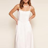 Vestido Largo Informal de Algodón sin Mangas con Tirantes Finos para Mujer, Personalizado por el Fabricante, de Alta Calidad