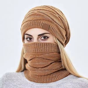 Conjunto de gorro de lana de invierno de gran venta para mujer y hombre, gorro de punto con bufanda, gorro de esquí cálido para hombre, gorros cálidos holgados para adultos, gorro con parche. - Product Image 3