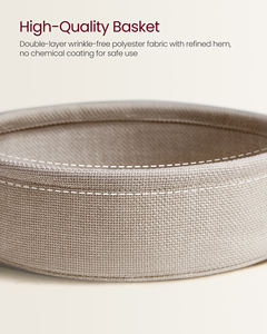 VASAGLE White <strong>Round</strong> <strong>Cloth</strong> Basket 2 Drawers Coffee <strong>Table</strong> - Product Image 4