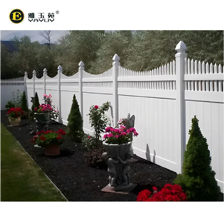 Fabricante Facilmente Montado Popular Aberto Picket Top Privacidade PVC Vinyl Fence