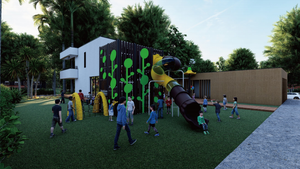 Aire de jeux extérieure pour enfants 3-12 toboggan ensemble sous-marin thème feuille mur thème haute qualité bas prix pas cher - Product Image 4