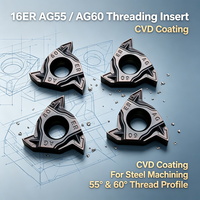 DLT 16ER AG55A/60A JF5115A CVD Coated Carbide CNC Lathe Tools for Stainless Steel High Wear Resistant Thread Turning Inserts OEM