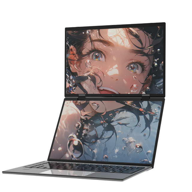 Hot Wholesale 2025 Brand New Ultrathin 14 Inch Foldable Dual Touch Screen Yoga Aluminum Laptop for Home School Business Office