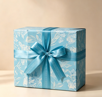 Boîte cadeau rigide à fermeture magnétique avec imprimé floral, imprimée en quatre couleurs, ruban en satin, nœud, emballage de luxe pour bonbons, chocolat, mariage