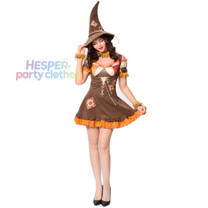 Disfraz de Espantapájaros para Mujer HP, Disfraz de Halloween con Borlas y Sombrero Puntiagudo, Disfraz de Cosplay para Festival de la Cosecha - Product Image 1