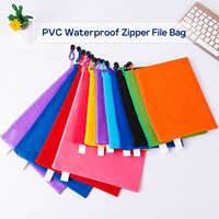 Sac de rangement étanche en PVC avec fermeture éclair et logo personnalisé, grande capacité, réutilisable, pour fournitures scolaires et jouets