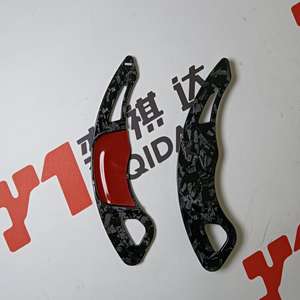 Cubierta de Extensión para Palanca de Cambios en el Volante, Decoración de Fibra de Carbono Forjada, Negro Brillante para VW Golf 7/Lamando GTS/<span class=keywords><strong>POLO</strong></span> GTI - Product Image 3