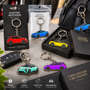 Porte-clés en métal émaillé souple en forme de voiture personnalisés, porte-clés en alliage de zinc pour les amateurs de voitures, fabrication OEM ODM - Product Image 2
