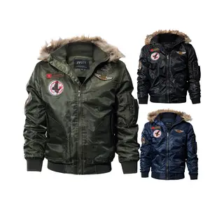 Manteau d'hiver pour hommes, rembourré, coupe-vent, veste bombardier