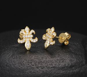 Atacado de Fábrica: Brincos de Prata Esterlina 925 Banhados a Ouro Branco Vintage com Moissanite VVS Certificado GRA, Estilo Iced Iris, Unissex - Product Image 5