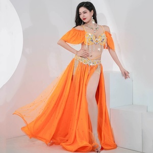 Nuovo corsetto con nappe in rilievo da donna gonna per danza del ventre <span class=keywords><strong>Sexy</strong></span> da discoteca Set Costume da ballo del ventre - Product Image 1