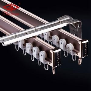 Rieles de cortina curvos de metal resistente de curva única de oro rosa mate - Product Image 6