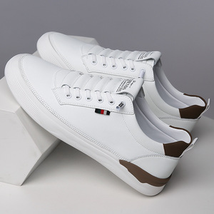 Zapatillas Blancas de Hombre de Piel con Tacón Bajo, Transpirables, para Caminar y Ocio - Product Image 3