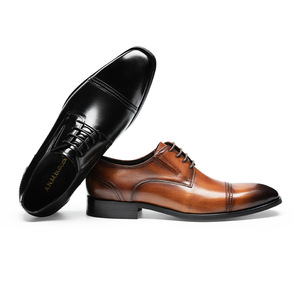 Zapatos de Cuero Formales de Negocios de Lujo de Alta Calidad 2026, con Cordones y Coloración a Mano, Envío Personalizado Disponible - Product Image 5